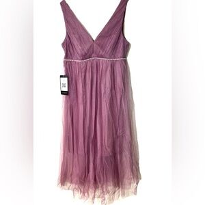 Ever Pretty Purple Orchid Dress Glitter Tule Fitted Bodice/ Jewel Waist XL NWT